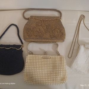 4 Handbags Art Deco & Vintage Pearls & Beads 4 Boutique Or Wardrobe